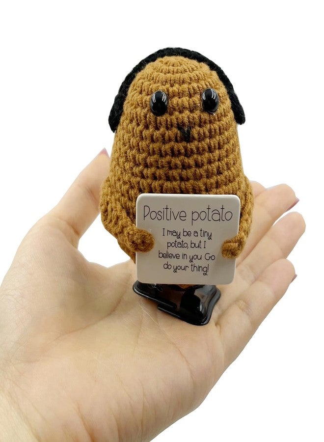 Stitch-Witch Hilarious White Elephant Gifts for Adults, Walking Potato Finished Crochet, Wind-up (Headset Potato) - Image 4